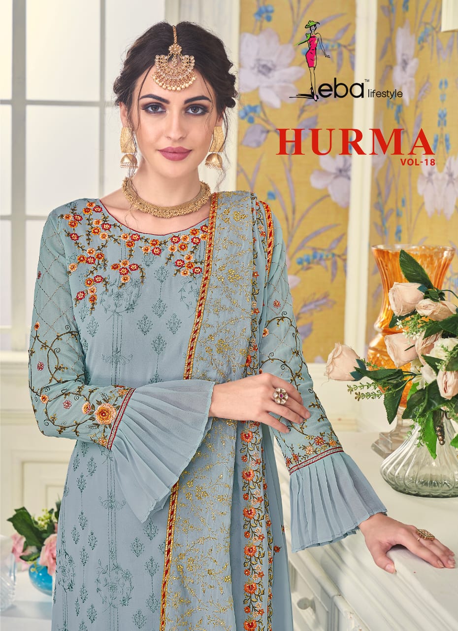 Eba Lifestyle Hurma Vol 18 Heavy Georgette Good Looking Salwar Suit Trader