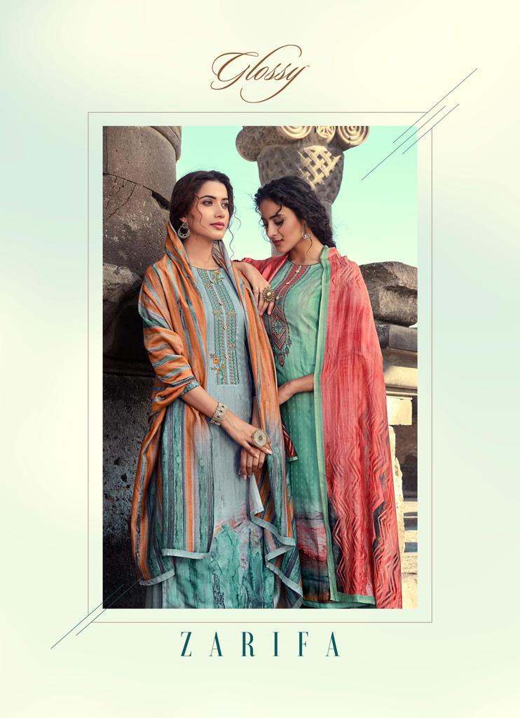 Glossy Launching Zarifa Pashmina With Bemberg Viscose Salwar Suit In Surat Market