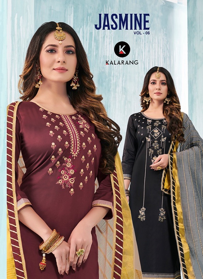 Kalarang Jasmine Vol 6 Jam Silk Cotton Embroidery Dress Collection