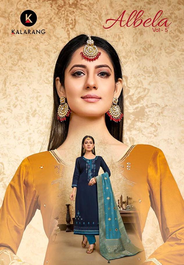 Kalarang Launch Albela Vol 5 Jam Silk Cotton Salwar Kameez In Surat Market