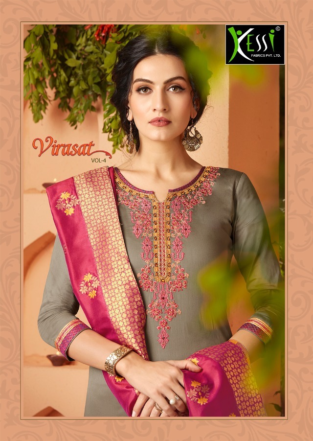 Kessi Virasat Vol 4 Jam Silk Salwar Kameez With Banarasi Dupatta Concept