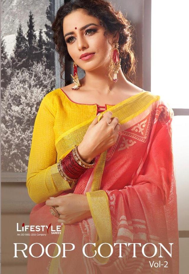 Lifestyle Present Roop Cotton Vol 2 Cotton Print Jari Patta Traditional Wear Saree Collection