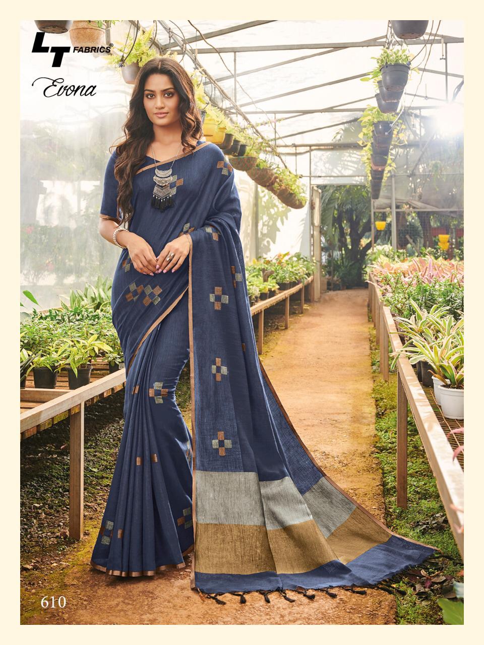 Lt Fashion Evona Linen Silk Ethnic Wear Saree Clothing Store