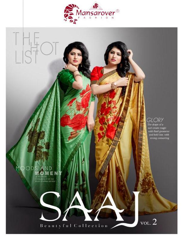 Mansarover Fashion Saaj Vol 2 Chinese Chiffon Printed Saree Supplier