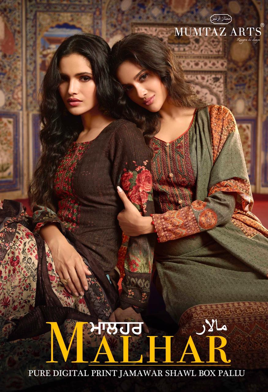 Mumtaz Arts Launch Malhar Vol 1 Pashmina Digital Print Kashmiri Work Suit