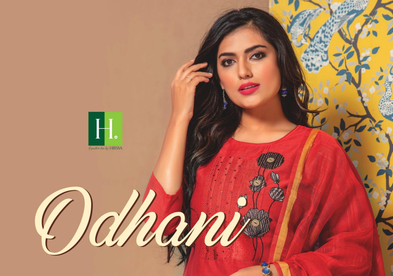 Odhani By Hirwa Silk Slub Long Kurti With Silk Dupatta Seller India Surat Dealer