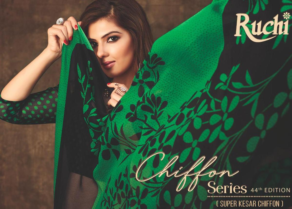 Ruchi Saree Launch Super Kesar Chiffon Vol 44 Regular Wear Saree Catlog Collection