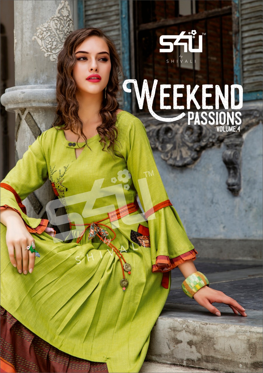 S4u By Shivali Launch Weekend Passion Vol 4 Midi Gown Style Kurti Collection