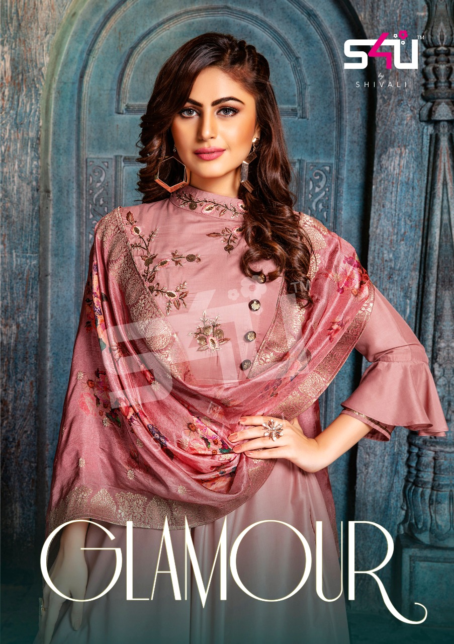 S4u Present Glamour Exclusive Silk Long Gown With Banarasi Dola Dupatta Shivali S4u