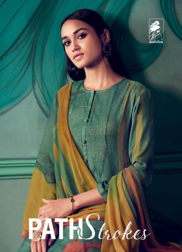 Sahiba Launch Path Strokes Pashmina Digital Print Salwar Suit Wholesaler