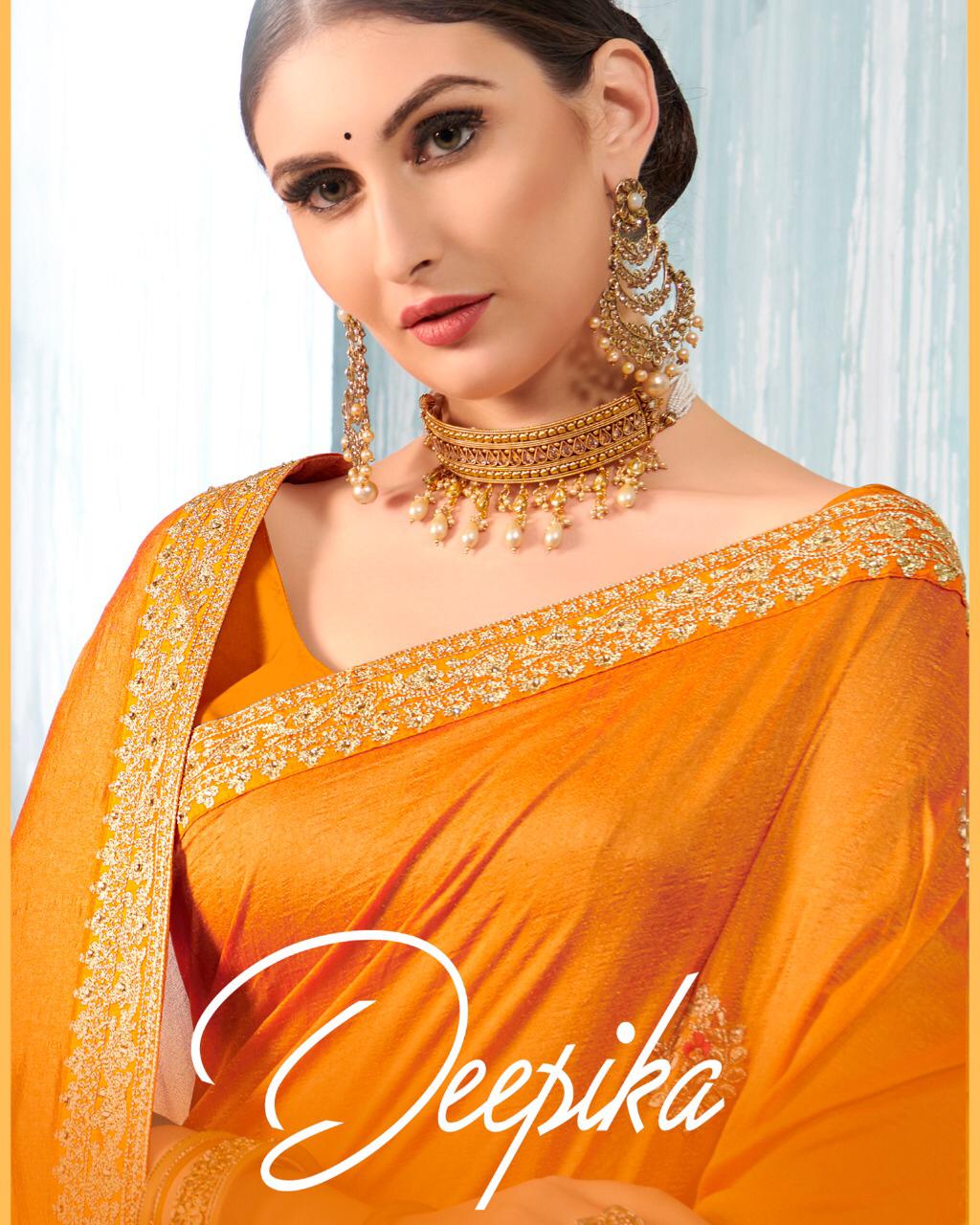 Saroj Launch Deepika Traditional Wear Vichitra Silk Saree Supplier In Surat