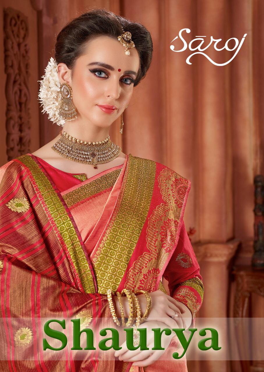 Saroj Present Shaurya Weaving Silk Casual Stylish Fancy Saree Supplier