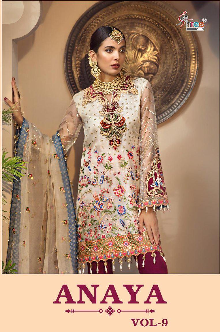 Shree Fab Anaya Vol 9 Georgette Net Heavy Embroidery Salwar Suit Pakistani Concept