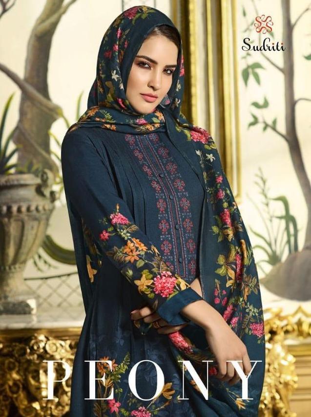 Sudriti Peony By Sahiba Woolen Pashmina Twill Winter Dress Collection