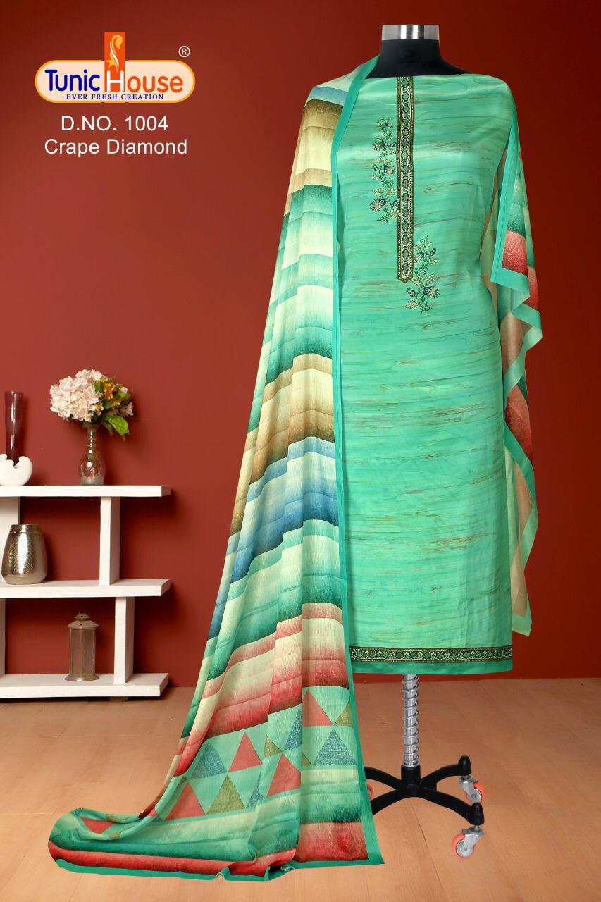 Tunic House Present Crape Diamond Digital Print Salwar Suit Online Shopping