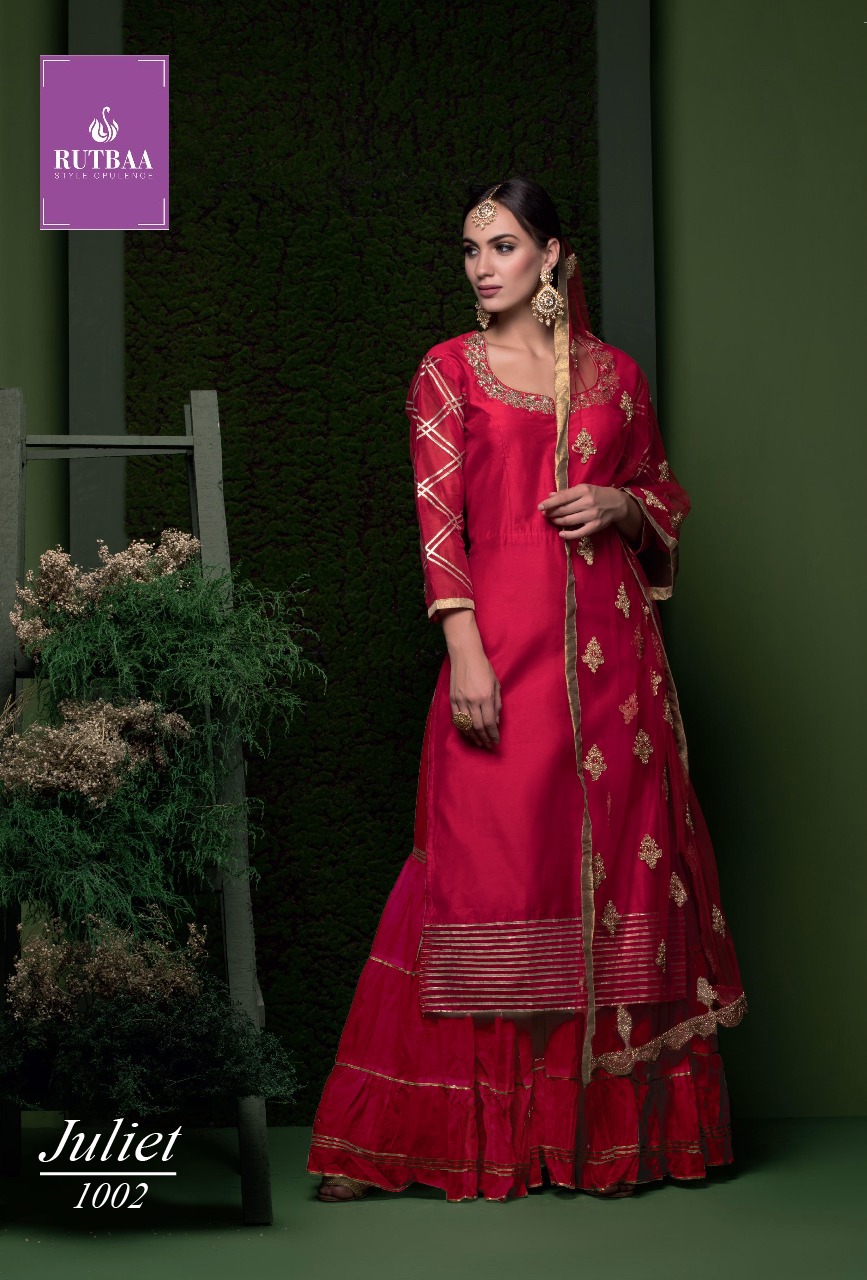 Tzu Present Juliet Chanderi Kurti With Net Dupatta Collection