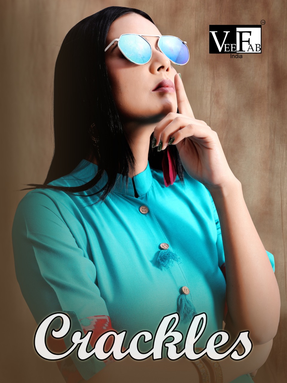 Vee Fab India Launch Crackles Rayon Print Exclusive Kurti Catlog Collection