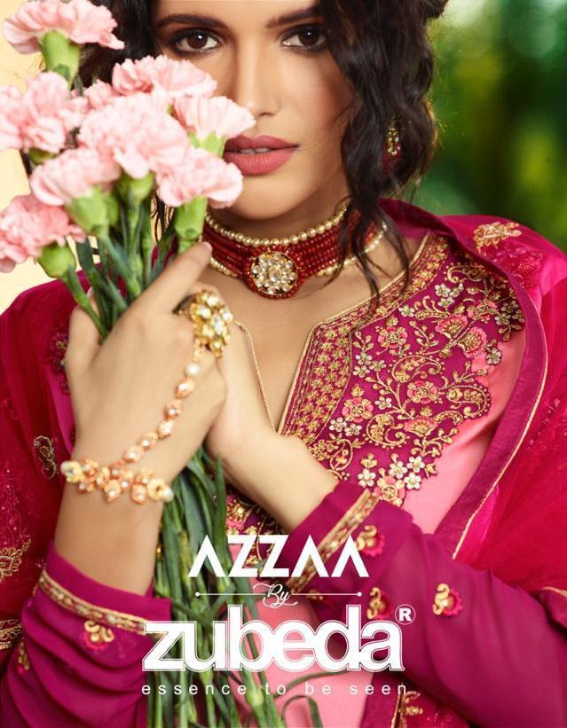 Zubeda Azzaa Satin Georgette Party Wear Indian Designer Lehenga Style Suitsupplier