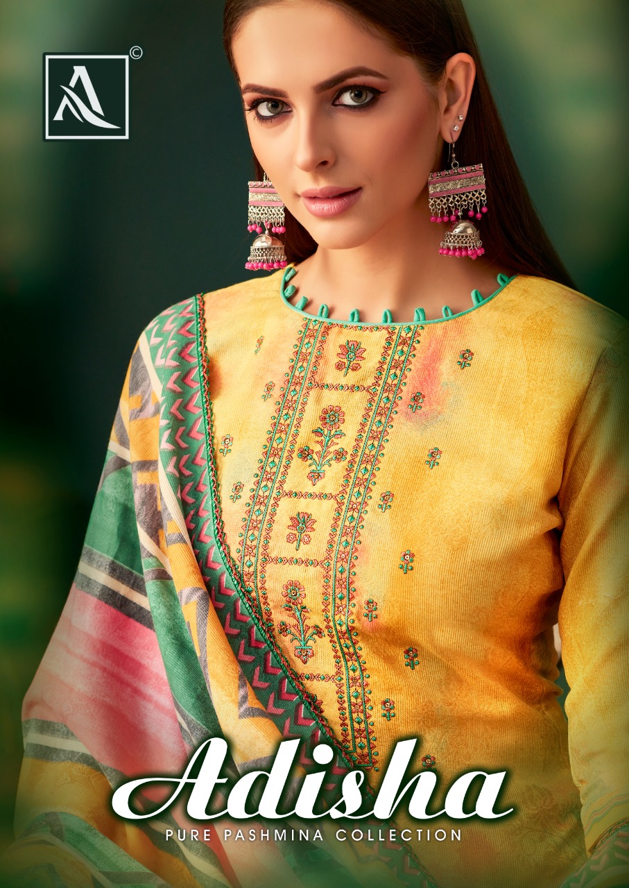 Adisha By Alok Suit Wool Pashmina Digital Print With Embroidery Dress Materials