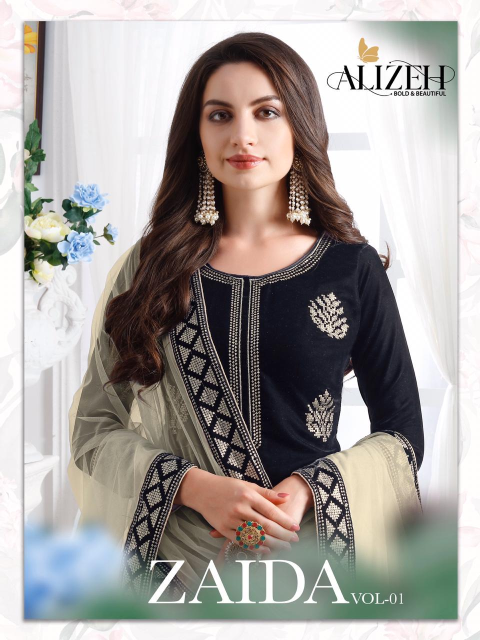 Alizeh Present Zaida Vol 1 Premium Velvet Party Wear Designer Salwar Suit