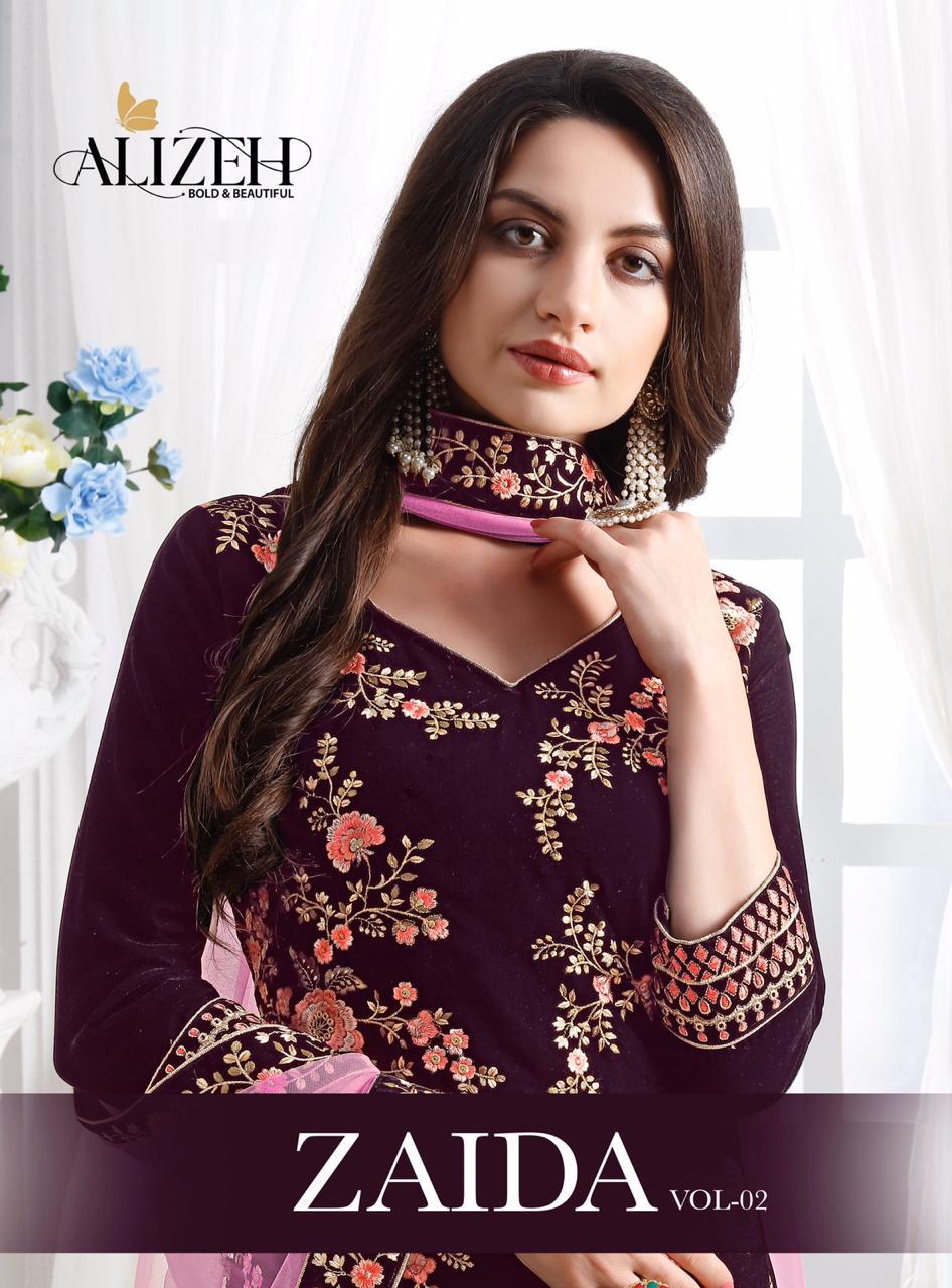 Alizeh Present Zaida Vol 2 Premium Velvet Heavy Look Party Wear Salwar Suit