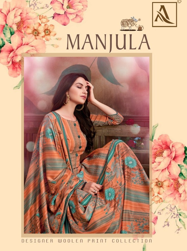 Alok Suit Manjula Pashmina Wool Printed Winter Dress Materials