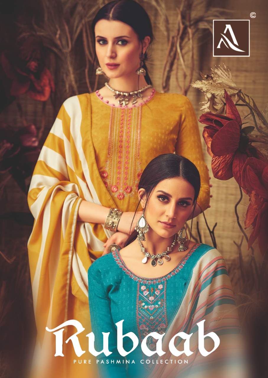 Alok Suit Rubaab Pashmina Print With Thread Embroidery Salwar Kameez