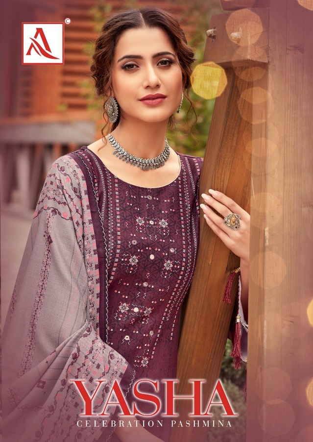 Alok Suit Yasha Pure Viscose Pashmina Digital Print With Handwork Salwar Kameez