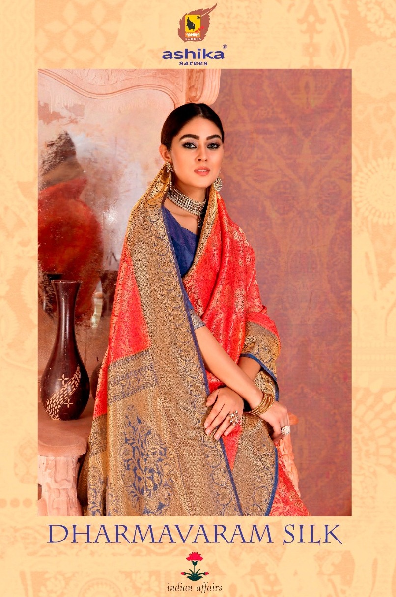 Ashika Saree Present Dharmavaram Silk Party Wear Heavy Look Saree Clothing Store