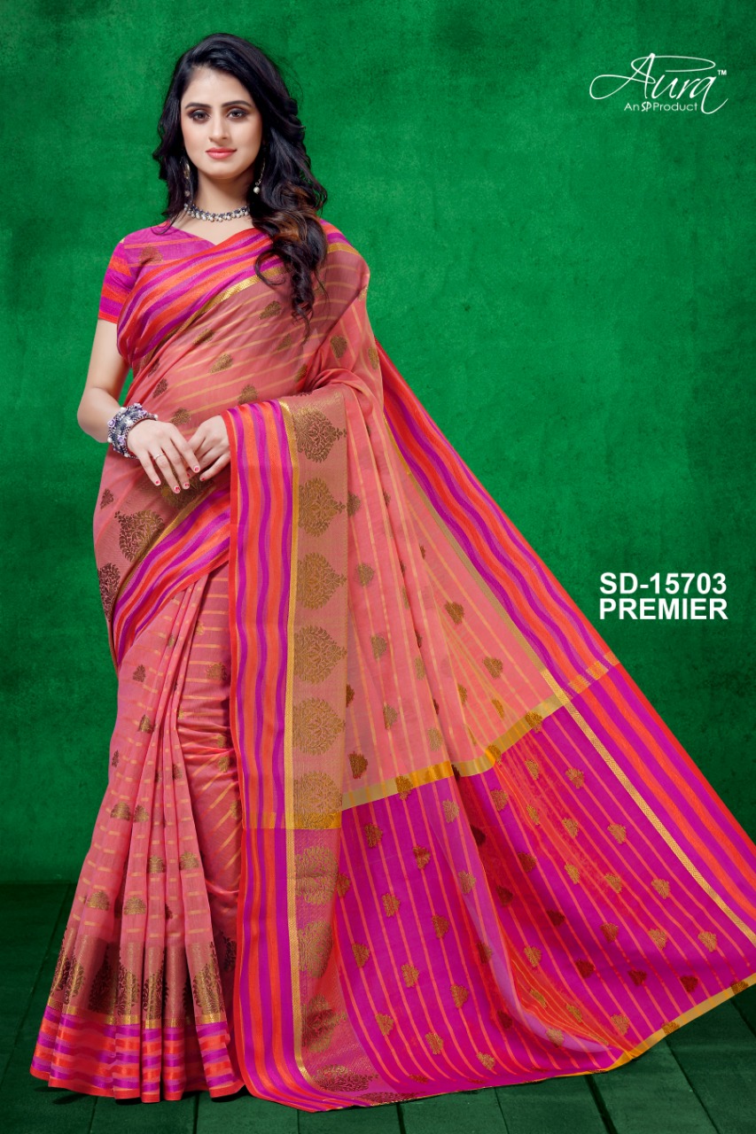 Aura Launch Premier Vol 1 Chanderi Soft Cotton Saris Clothing Store