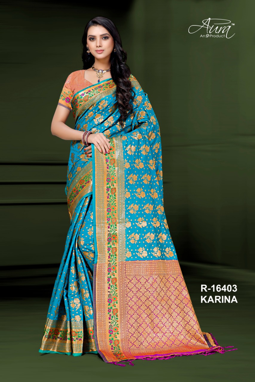 Aura Saree Present Karina Traditional Wear Silk Saree Wholesale Price