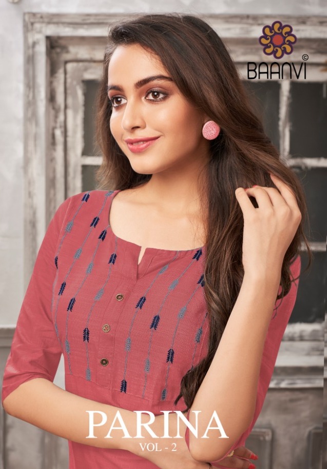 Baanvi Parina Vol 2 Cotton Slub Casual Wear Fancy Kurti Collection