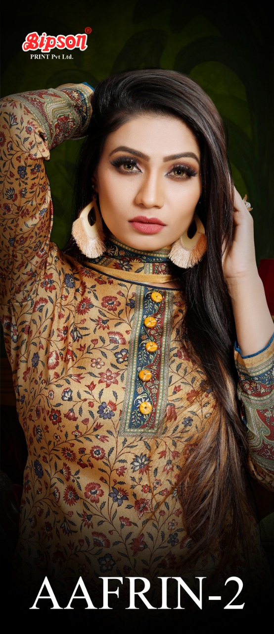 Bipson Aafrin Vol 2 Pashmina Digital Print With Work Salwar Kameez