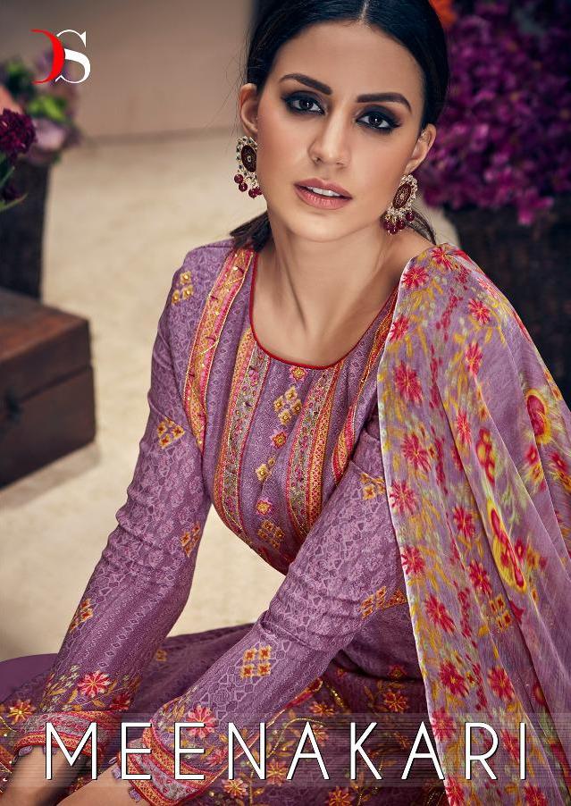 Deepsy Present Meenakari Pashmina Print With Embroidery Salwar Kameez