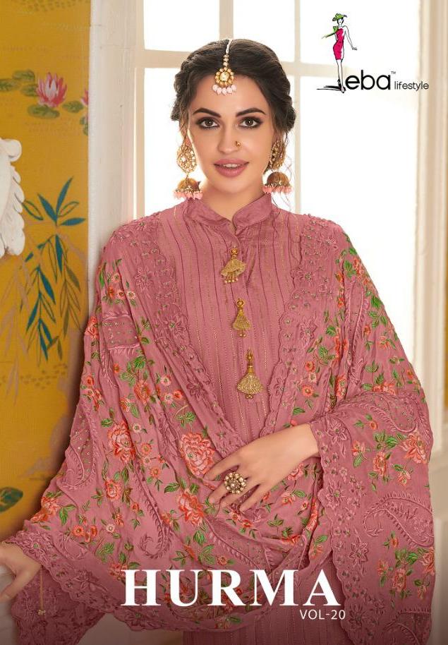 Eba Lifestyle Hurma Vol 20 Viscose Upada Embroidery Work Salwar Kameez