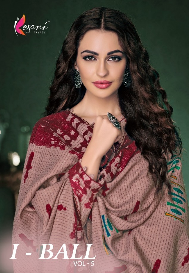 I Ball Vol 5 Of Kesari Trendz Pashmina Print With Khatli Work Salwar Suit