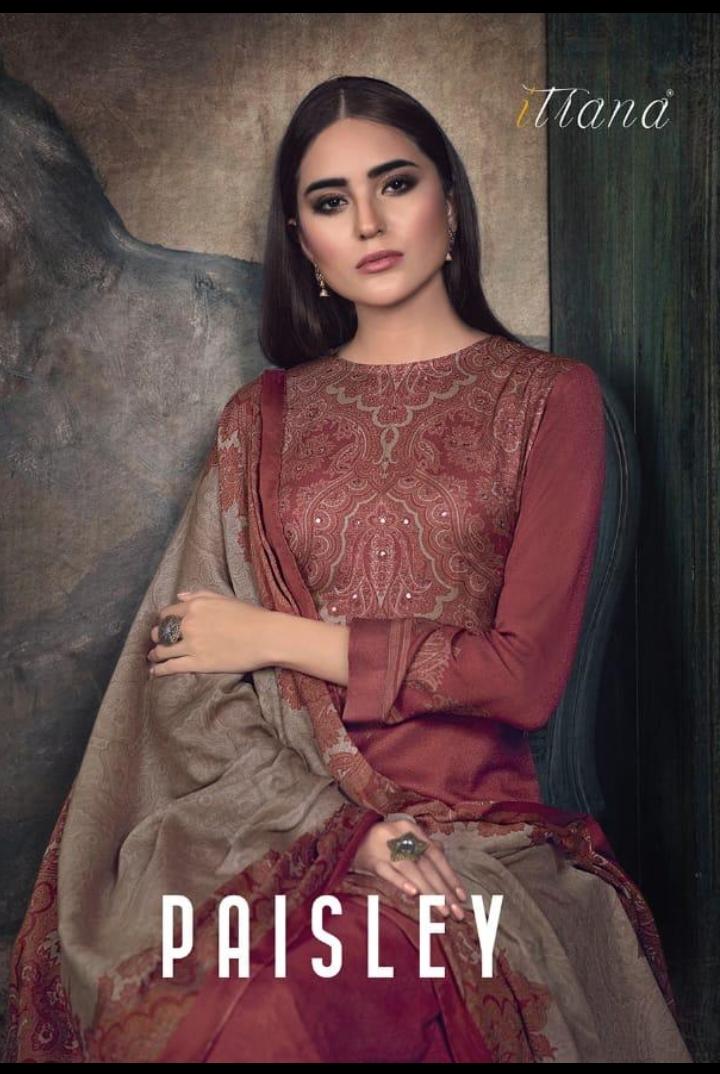 Itrana Paisley Pashmina Digital Print With Handwork Salwar Kameez Seller