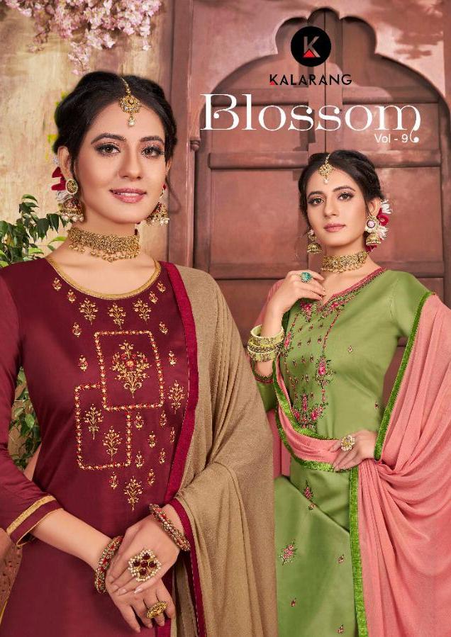 Kalarang Blossom Vol 9 Jam Silk Cotton Lehanga Style Salwar Suit Collection