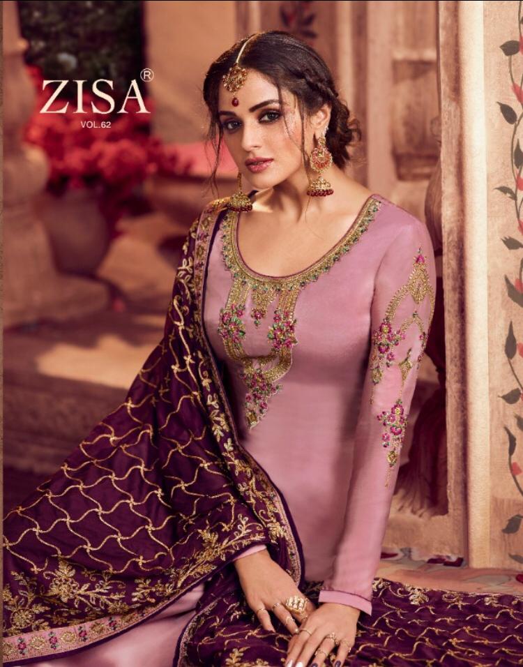 Meera Zisa Vol 62 Satin Georgette With Embroidery Party Wear Salwar Kameez