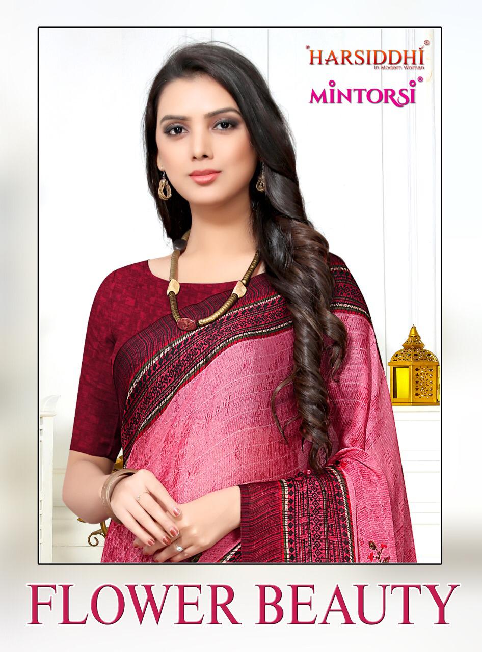 Mintorsi Present Flower Beauty Chiffon Printed Fancy Saree Collection