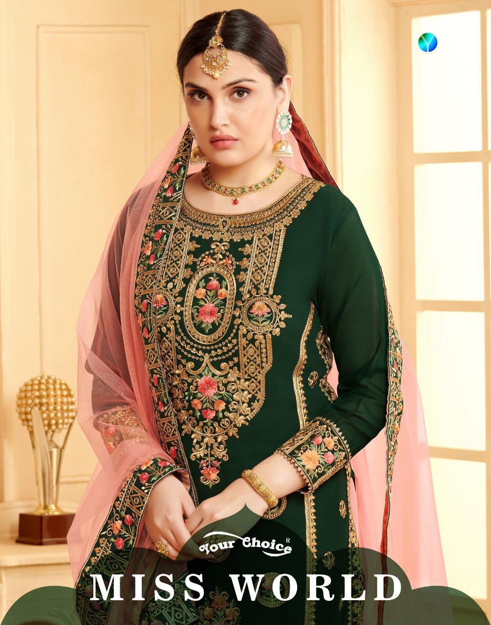 Miss World By Your Choice Georgette Sharara Style Party Wear Salwar Kameez