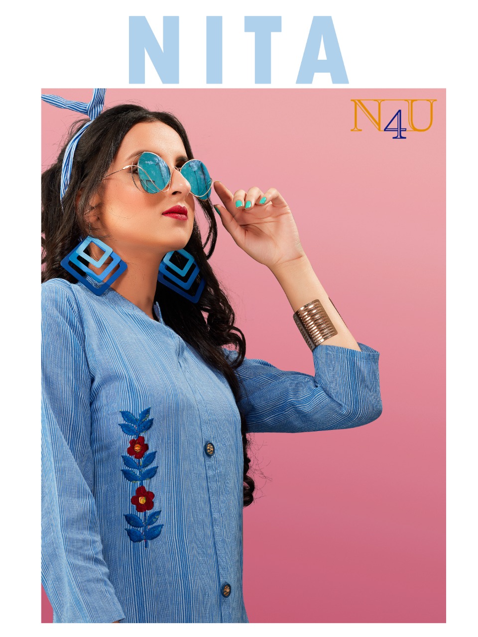 Neha Fashion Nita Handloom Cotton Embroidery Designer Kurti Supplier