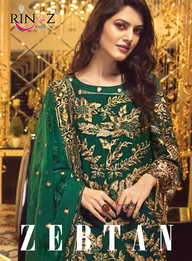 Rinaz Fashion Zebtan Net With Embroidery Pakistani Salwar Kameez