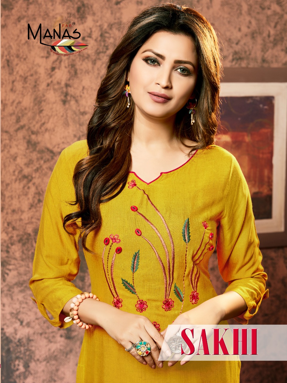 Sakhi By Manas Viscose Embroidery Straight Casual Wear Kurti Seller