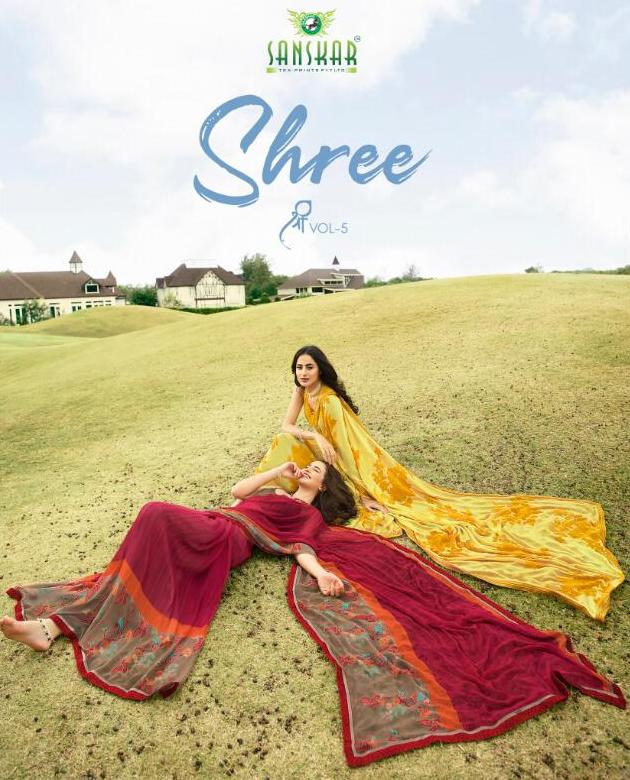 Sanskar Print Shree Vol 5 Georgette Soft Printed Saris Buy Online Shopping