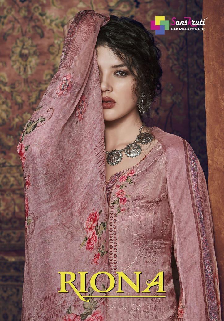 Sanskruti Riona Pashmina Digital Print With Embroidery Work Salwar Kameez