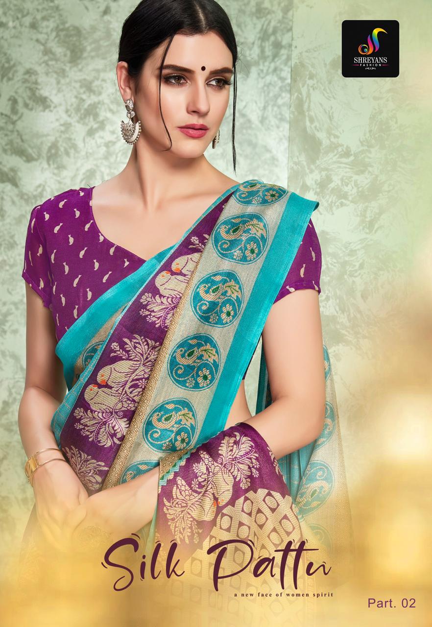 Shreyans Fashion Silk Pattu Ladies Wear Fancy Saree Catlog Dealer