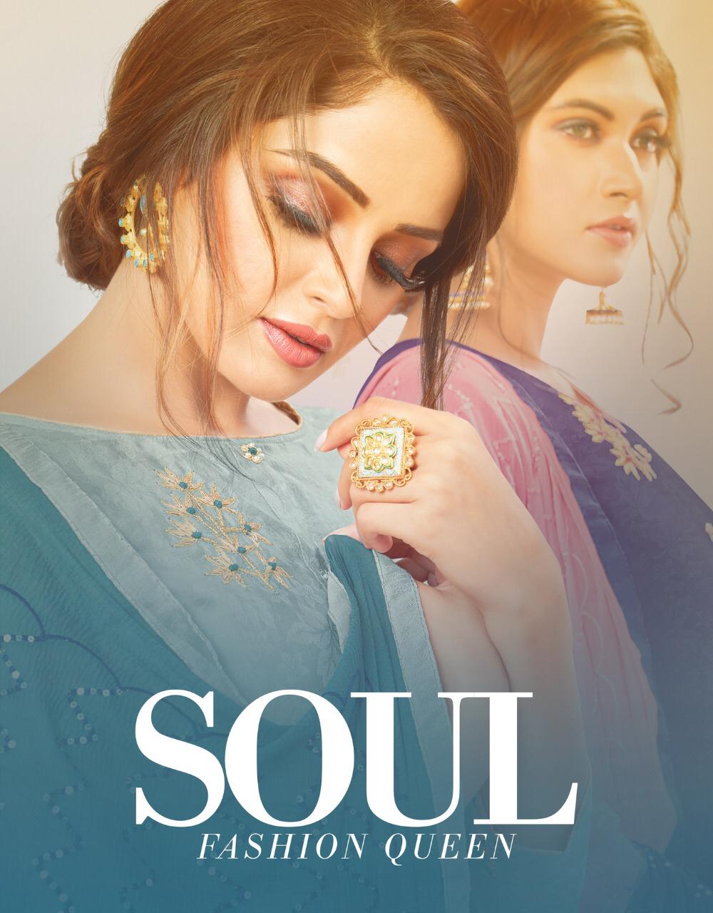 Soul By Kapil Trendz Satin Jequard With Work Dress Materials Wholesaler