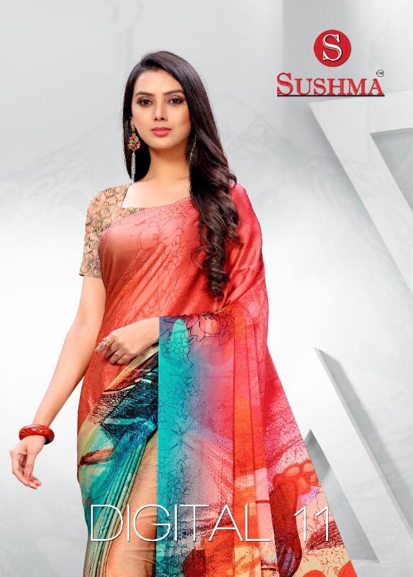 Sushma Present Digital 11 Satin Digital Printed Ethnic Stylish Saree