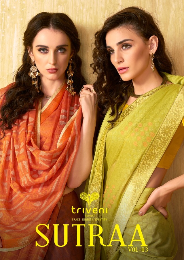 Triveni Launch Sutraa Vol 3 Fancy Printed Daily Wear Designer Saree Seller